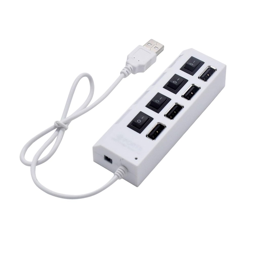Angoily USB Charger 4 Independent USB Ports Splitter USB Outlet Plug for Pc Laptop USB Powered Hub 45cm Cable