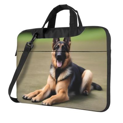 WZYWHJ 13 inch German Shepherd Dog Picture Laptop Bag - with Soft Interior, Multiple Pockets - Ideal for Men, Travel and Business