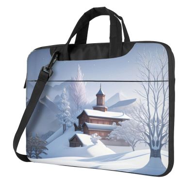 WZYWHJ 13 inch Winter Landscape Picture Laptop Bag - with Soft Interior, Multiple Pockets - Ideal for Men, Travel and Business