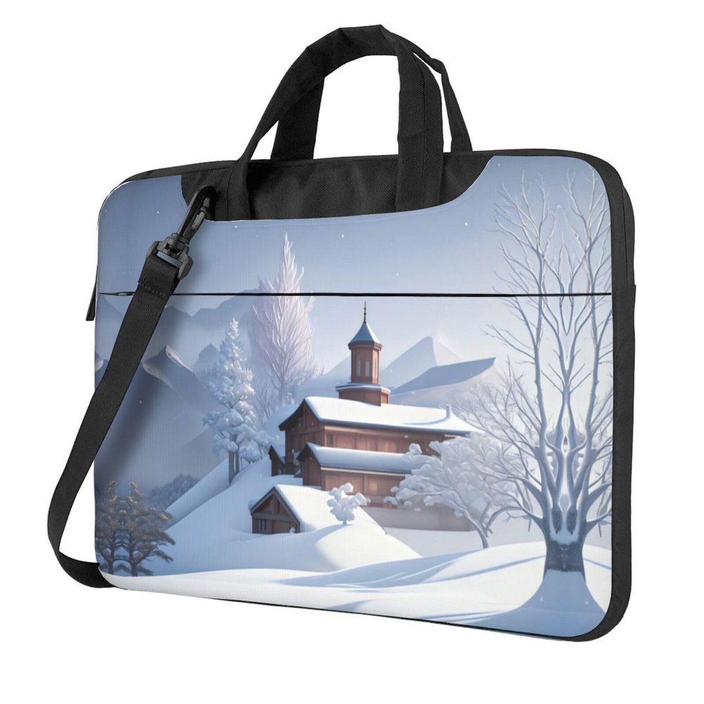 WZYWHJ 13 inch Winter Landscape Picture Laptop Bag - with Soft Interior, Multiple Pockets - Ideal for Men, Travel and Business