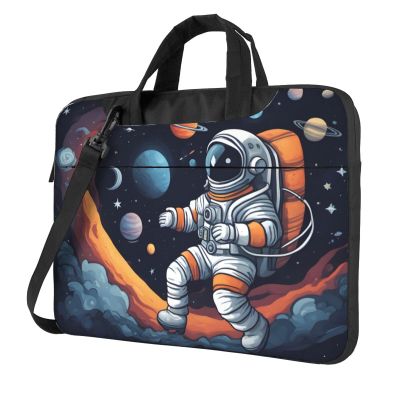 WZYWHJ 14 inch Astronaut galaxy Picture Laptop Bag - with Soft Interior, Multiple Pockets - Ideal for Men, Travel and Business