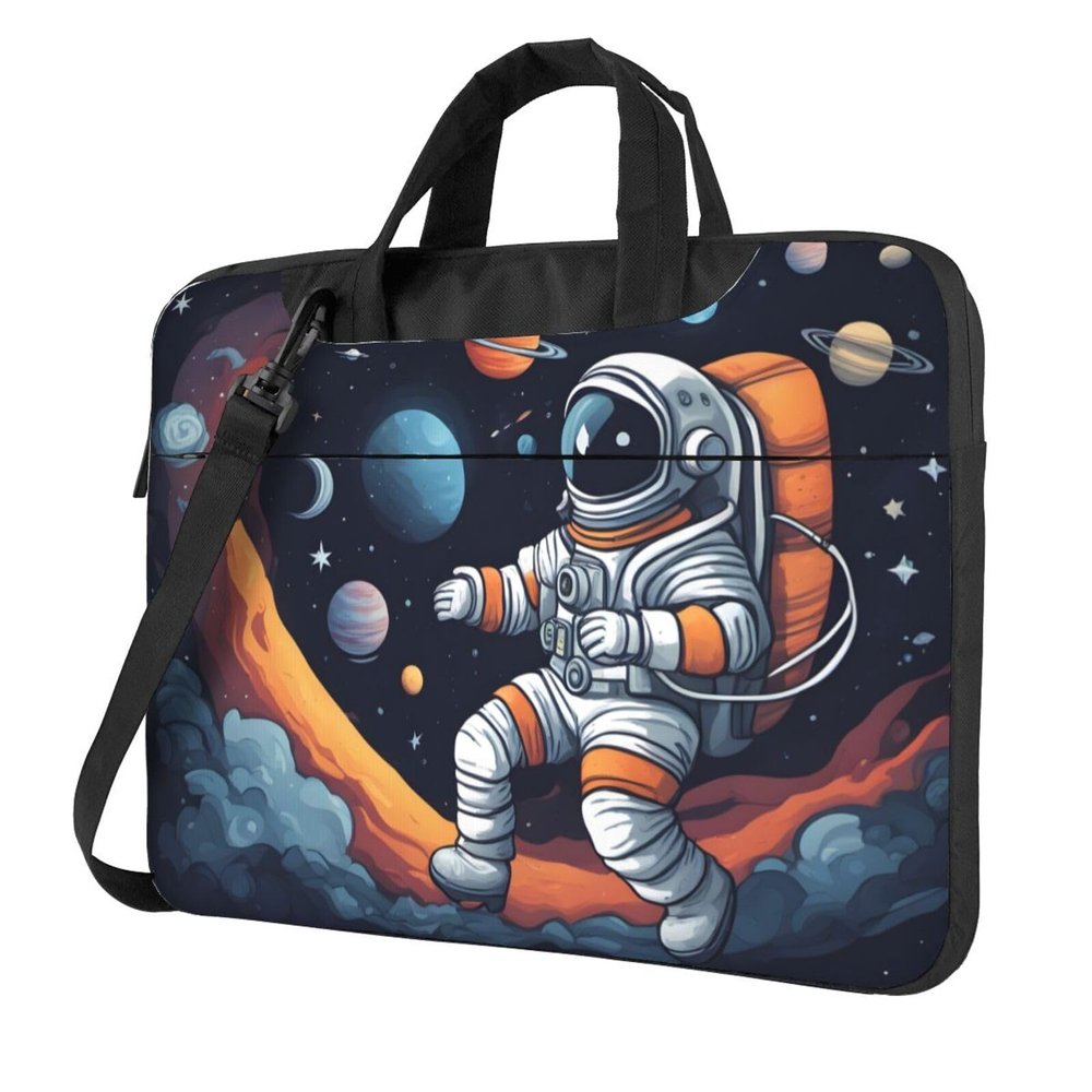 WZYWHJ 14 inch Astronaut galaxy Picture Laptop Bag - with Soft Interior, Multiple Pockets - Ideal for Men, Travel and Business