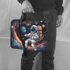 WZYWHJ 14 inch Astronaut galaxy Picture Laptop Bag - with Soft Interior, Multiple Pockets - Ideal for Men, Travel and Business view 2