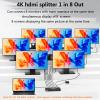 4K 1x8 HDMI Splitter 1 in 8 Out, 8 Port Powered hdmi splitters Multi Monitor Outputs, Mirror/Copy Screen only (Not Extend) 8 Way Splitter Support 4Kx 2K @30Hz,3D for Office,PS4, Projector,HDTV. view 2