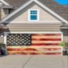 4th of July Garage Door Banner 6x13 ft Retro Red and Blue Chrismtas Backdrop Decorations Garage Banner Cover for Xmas Eve New Year Holiday Outside Wall Decor view 1