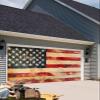 4th of July Garage Door Banner 6x13 ft Retro Red and Blue Chrismtas Backdrop Decorations Garage Banner Cover for Xmas Eve New Year Holiday Outside Wall Decor view 4