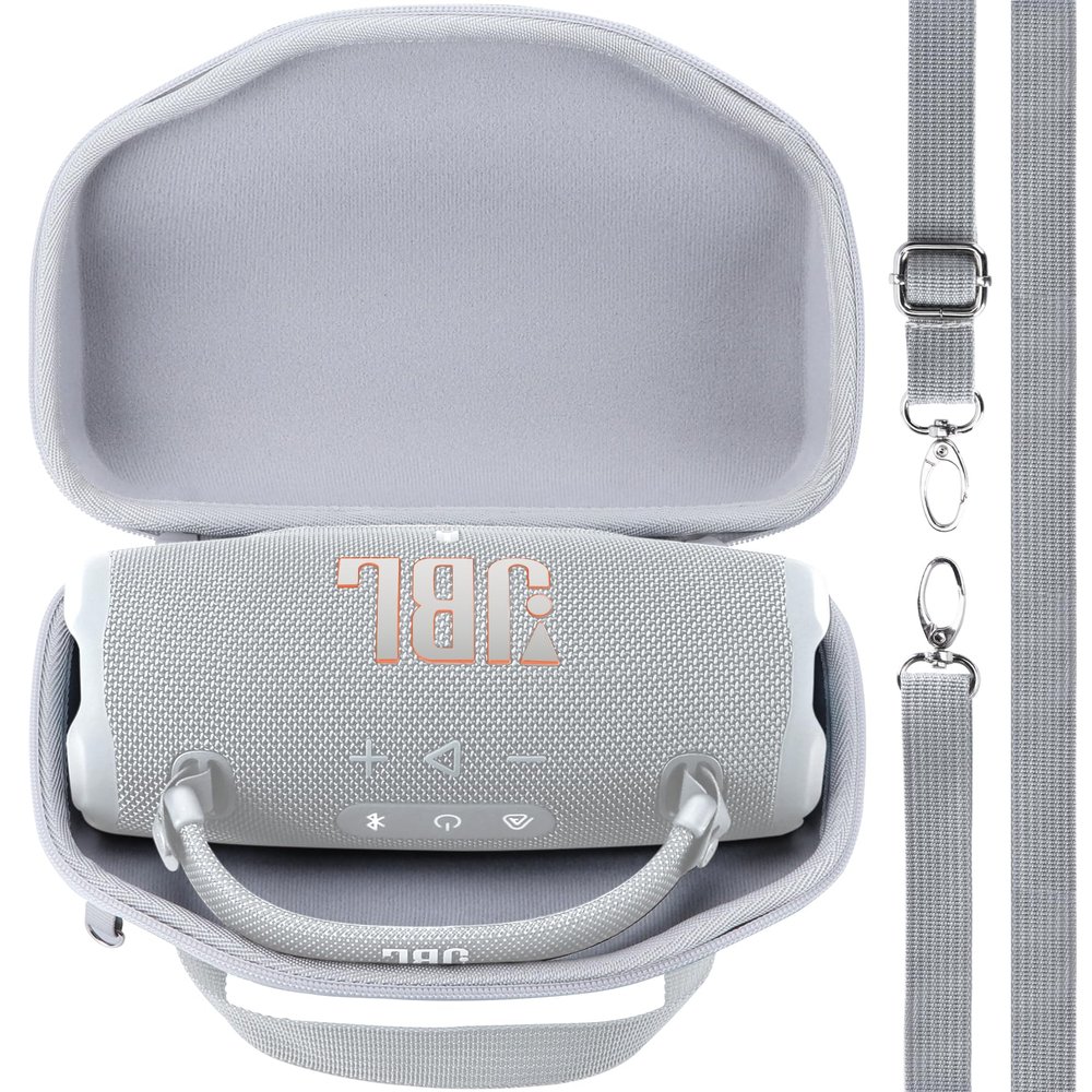 Lebakort Hard Case Compatible with JBL Charge 6 Waterproof Speaker (White Case)