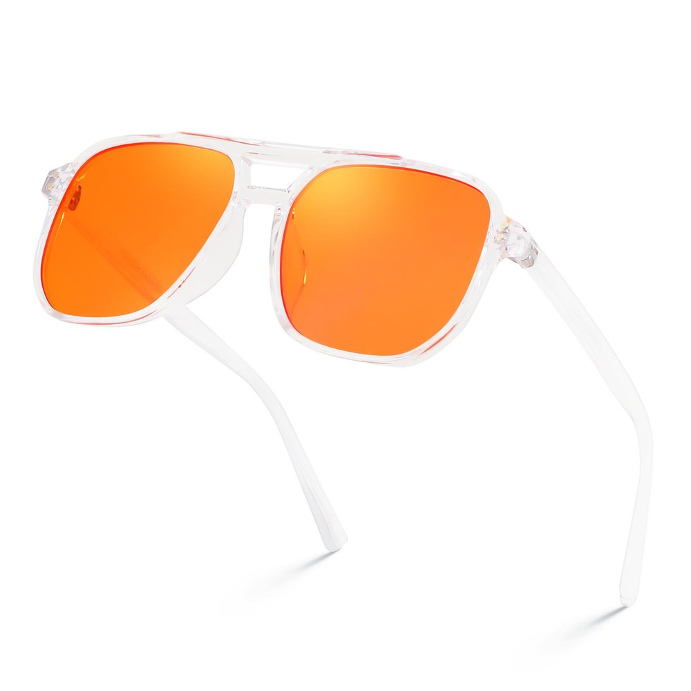 FEISEDY Amber Blue Light Glasses for Computer Gaming Anti Eyestrain Sleep Glasses G2835 Transparent