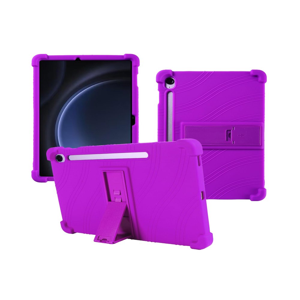 Case for Samsung Tab S10 FE Tablets 10.9 inchShock Proof Lightweight Stand Rubber Shell Protective Cover,Kids Friendly Soft Silicone Adjustable Stand Cover for Samsung Tab S10 FE,Purple