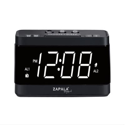 ZAPALA expert Alarm Clock Radio, 2 Alarms Large LED Display Digital FM Clock Radio with USB Charging Port, Adjustable Volume & Dimmer, Snooze for Deep Sleepers Kids