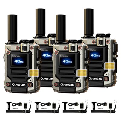 Handheld radios Unlimited Range Global walkie-Talkie,Professional 4G LTE Long Range walkie talkies,for Retail/Hotel/Event Staff Management. (4 Units with SIM Card)(No Monthly Fee)