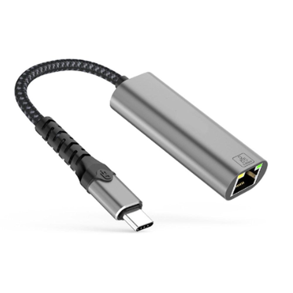 jiingekk USB3.0 To Ethernet Adapter USB Type C To 2.5Gbps Ethernet Converters For Laptops USB To RJ45 Networking Adapter