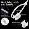 100Pack Saddle Type Cable Zip Tie Mounts Base Kit with 100Pcs 7.5Inch Nylon Cable Ties and 100Pcs Screws,Wire Clips Organizer,Cable Management Clamps for Wall,Desk,Baseboard (White) view 3