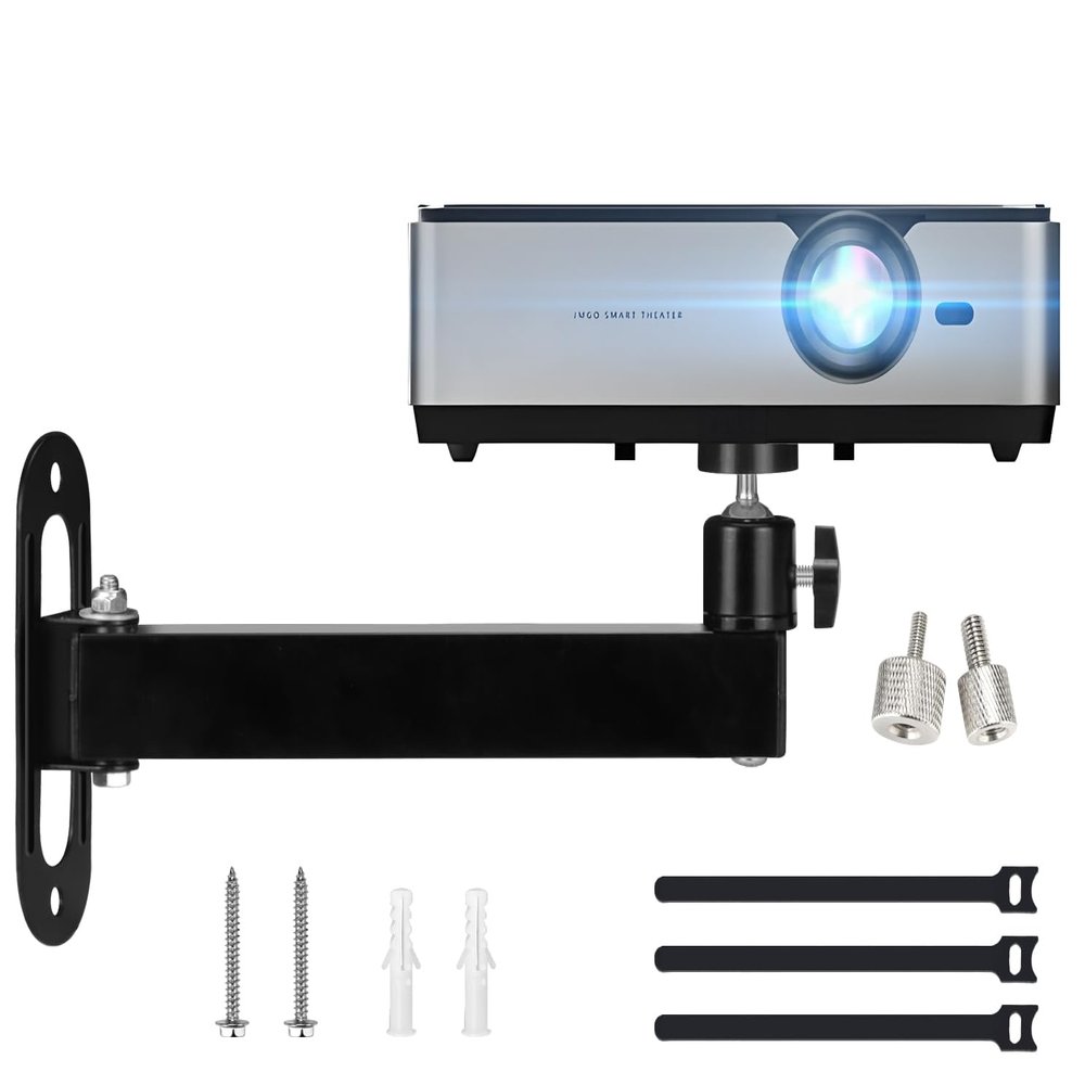 2-Be-Best Projector Wall Mount Mini Projector Mount Length 7.87IN / 20CM Wall Projectors Mounts Adjustable Bracket 1/4" M4 M6 Screw Size Upgraded Black