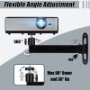 2-Be-Best Projector Wall Mount Mini Projector Mount Length 7.87IN / 20CM Wall Projectors Mounts Adjustable Bracket 1/4" M4 M6 Screw Size Upgraded Black view 4
