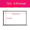 30" 40" 50" 60" Projector Screen Manual Pull Down, 4K HD Retractable Movie Screen, 16:9 Portable Projection Screen for Home Theater Camping(72 Inch (4:3)) view 2