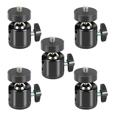5 Pack Mini Ball Head 360 Rotatable Ball Heads Camera Mount Adapter, Compatible with Tripods, Monopods, Trail Cameras