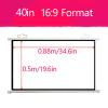 30" 40" 50" 60" Projector Screen Manual Pull Down, 4K HD Retractable Movie Screen, 16:9 Portable Projection Screen for Home Theater Camping(40 Inch (16:9)) view 2