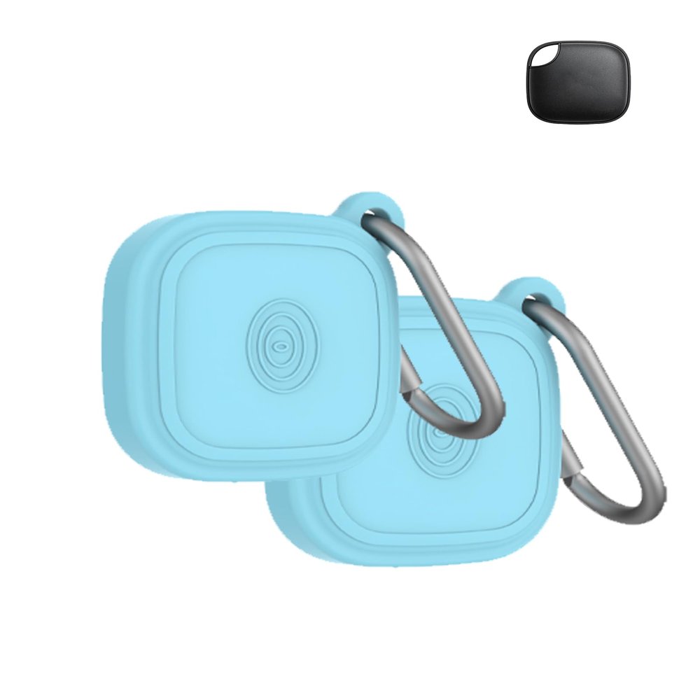 Case for Tile by Life360 Mate Bluetooth Tracker, Soft Silicone Protective Portable Scratch Shock Resistant2 Pack Luminous Blue.
