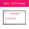 30" 40" 50" 60" Projector Screen Manual Pull Down, 4K HD Retractable Movie Screen, 16:9 Portable Projection Screen for Home Theater Camping(60 Inch (16:9)) view 2