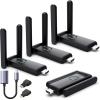 Wireless HDMI 3 Receivers and Transmitter Set,50M/165FT,No Hot,Plug and Play,2.4/5.8GHz Wirelessly Stream to Multiple TV/Projectors,USB-C Wireless HDMI Splitter for Macbook/DVR/Camera/Laptop/Switch/PC view 1