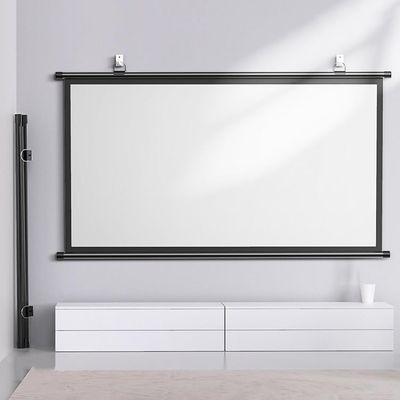 30" 40" 50" 60" 72" Projection Screen 4K HD 16:9 Movie Screen, Manual Pull Down Projector Screen for Home Theater Camping, Wrinkle-Free(30in(16:9))