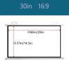30" 40" 50" 60" 72" Projection Screen 4K HD 16:9 Movie Screen, Manual Pull Down Projector Screen for Home Theater Camping, Wrinkle-Free(30in(16:9)) view 2