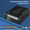Htfoevrxs 4-Channel HD-SDI Fiber Converter with Loop Output, 1080p@30Hz Video Extender up to 20km via Single-Mode ST Fiber, Includes Transmitter & Receiver Pair + 1Ch RS485 & 4Ch Tally view 2