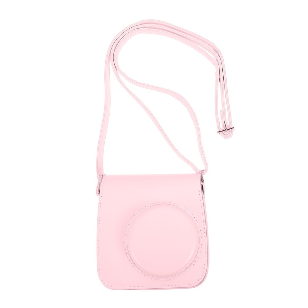 POPETPOP Pu Camera Pouch for Mini Instant Film Camera Adjustable Strap Stylish Retro Design Photography Accessory for Travel and Everyday Use