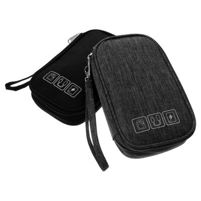 Angoily 2pcs Portable Electronic Organizer Bag for Travel Data Cable Storage Pouch Dividers for Cords Chargers Headphones Multi-functional Tech Accessory