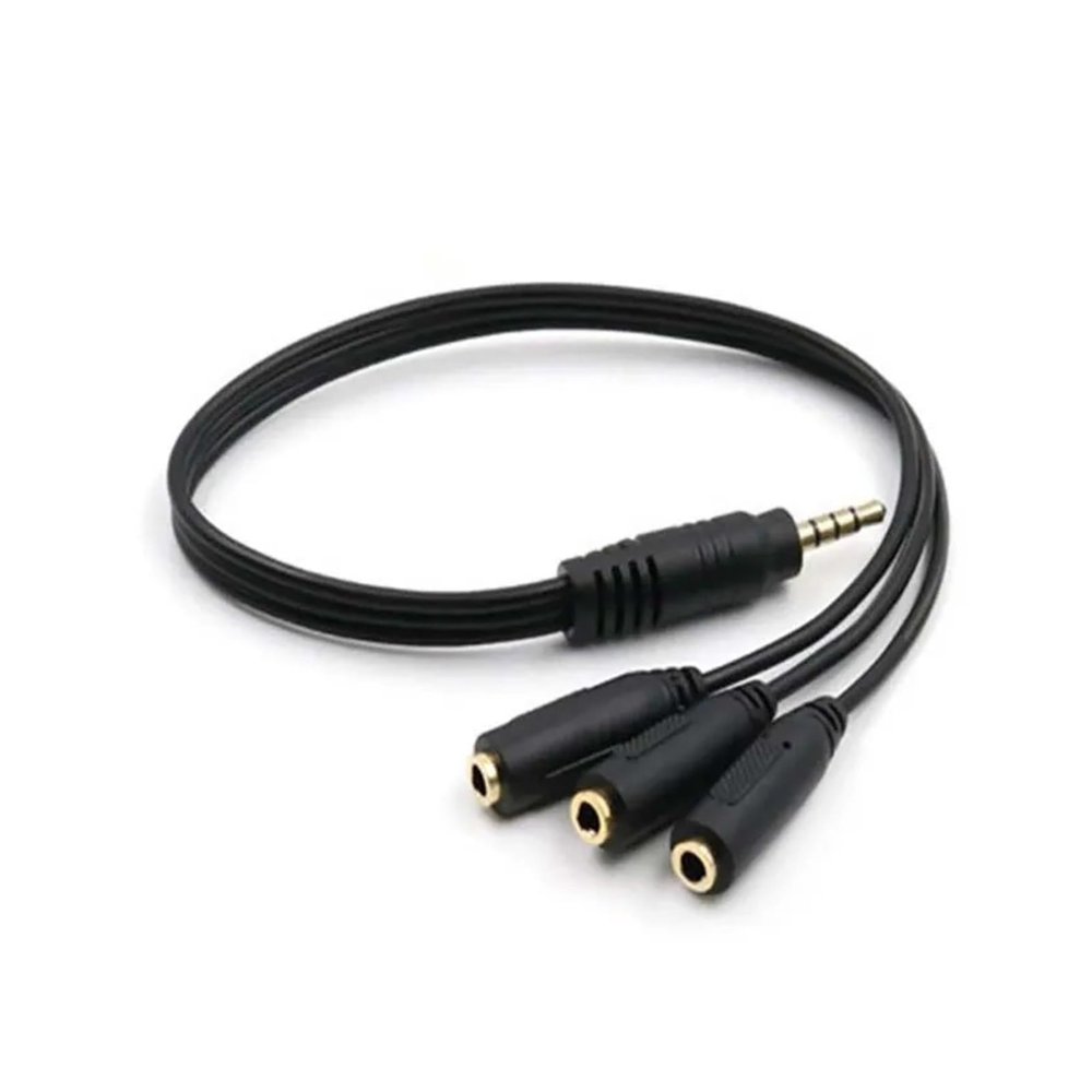 3.5mm 3 Way Port Aux Multi Headphone Earphone Audio Splitter Adapter 3.5mm Ja-ck HUB Splitter Audio Cable 1 Male to 3 Female
