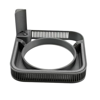 Base for 2024 Mac mini M4, 3D Printed Power Button & Cooling Stand, Top Power Button (Silver)