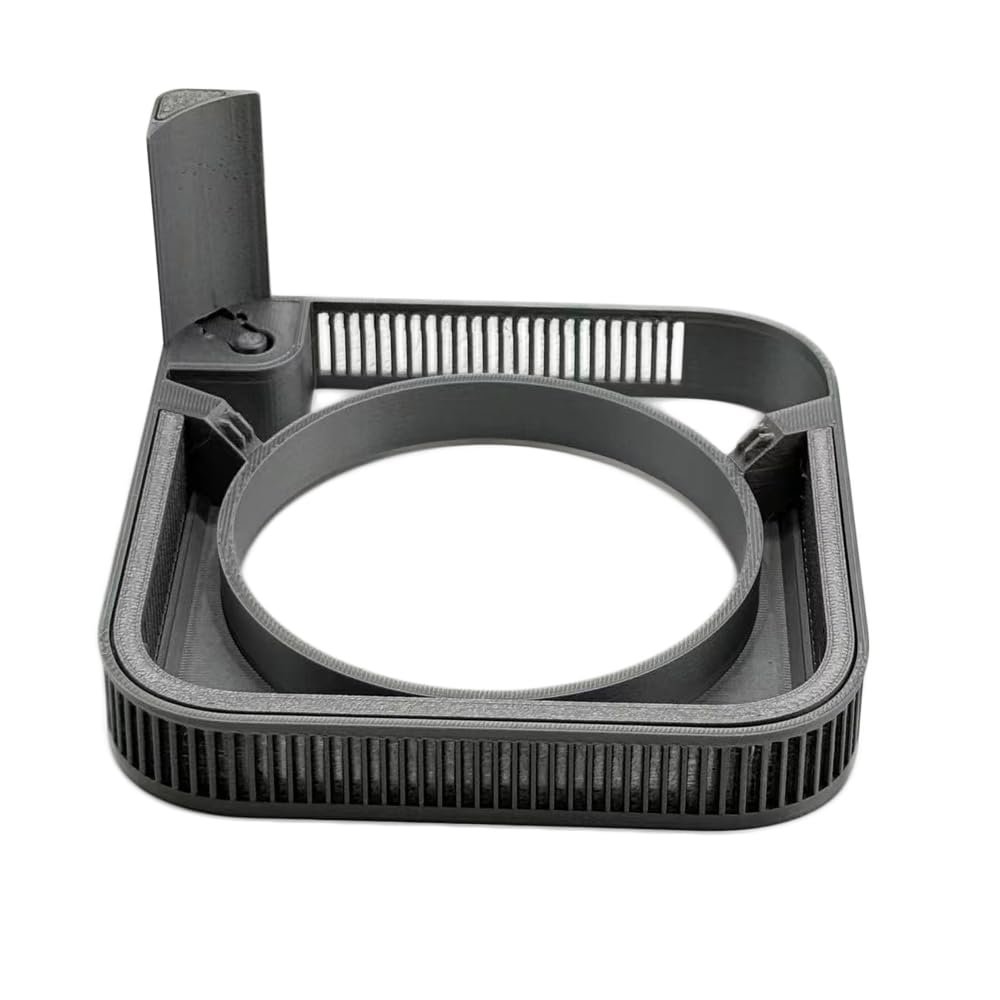 Base for 2024 Mac mini M4, 3D Printed Power Button & Cooling Stand, Top Power Button (Silver)