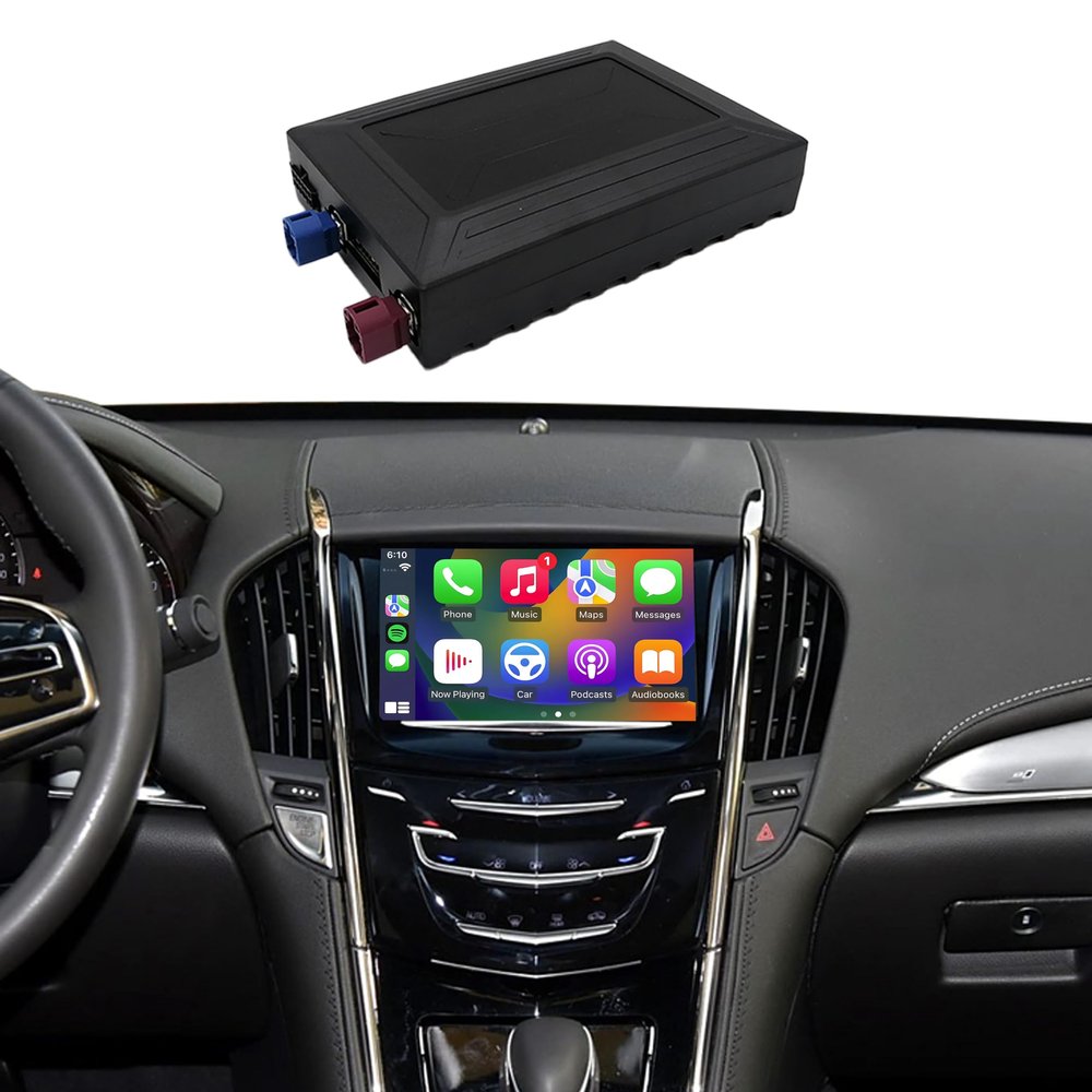 CARAMCO Wireless CarPlay & Android Auto Module Compatible with Cadillac ATS XTS SRX XT5 2013-2017 Retrofit Kit Support Original Camera,Bluetooth Audio and Micphone,Plug&Play No Need Programing Code