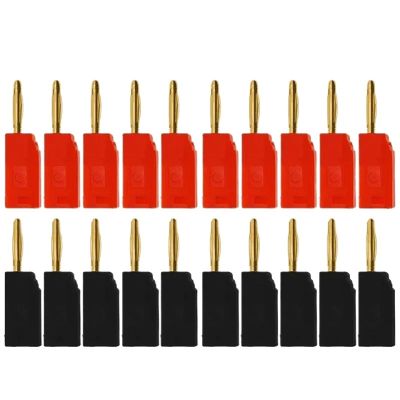 20pcs/10pairs 4MM Nut Banana Plugs Gold-Plated Connector with Screw Lock(Gx20)
