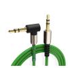 3.5mm Ja-ck AUX Audio Male to Female Extension Cable Right Angle Auxiliary Cable Compatible with The PC Headphone(Green) view 1