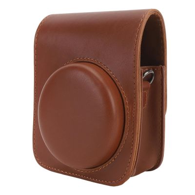 Fydun PU Leather Protective Case for Mini 90 Camera Storage Bag with Shoulder Strap (Brown)