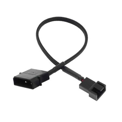 BOXUWFO HONGP 27cm 4pin to 4-Port 3Pin/4Pin Power Supply Plug Cooler Cooling Fan Adapter Power Cable Splitter(1 Way)