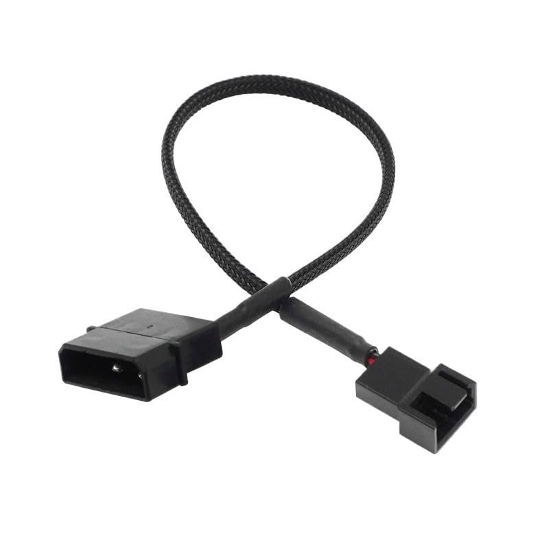 BOXUWFO HONGP 27cm 4pin to 4-Port 3Pin/4Pin Power Supply Plug Cooler Cooling Fan Adapter Power Cable Splitter(1 Way)