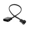 BOXUWFO HONGP 27cm 4pin to 4-Port 3Pin/4Pin Power Supply Plug Cooler Cooling Fan Adapter Power Cable Splitter(1 Way) view 1