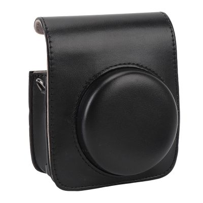 Fydun PU Leather Protective Case for Mini 90 Camera Storage Bag with Shoulder Strap (Black)