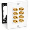DIYTECH 4 Speaker Wall Plate, Home Theater Wall Plate, Gold Plated Binding Posts, for Home Theater Setup view 2