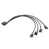 BOXUWFO HONGP 1 to 4 Way Y-Splitter Sleeved 4-Pin Male to 2X 4-Pin PWM Male Connector Fan Extension Adapter Cable view 1