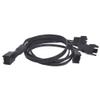 BOXUWFO HONGP 12V 3 Pin Fan PWM 1 to 4 Way Power Supply Extension Cable Y Splitter Port Multiplier Computer Motherboard Cooling 22AWG Wire view 1