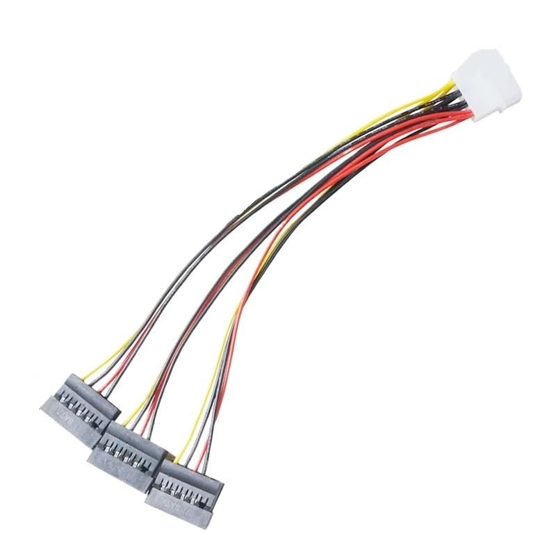 BOXUWFO HONGP IDE to SATA Cable Splitter 1 to 3 Extend SATA Male to Big 4 Pin Female Convert Wire PC Computer Hard Disk Power Cord Adapter