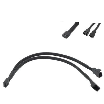 BOXUWFO HONGP PWM 4pin Fan Sleeved Extension Splitter Hub Cables,Motherboard CPU 4 Pin to 3 Way 4Pin Cooler Or 3pin Case Fan Power Spliter(2 Ways)