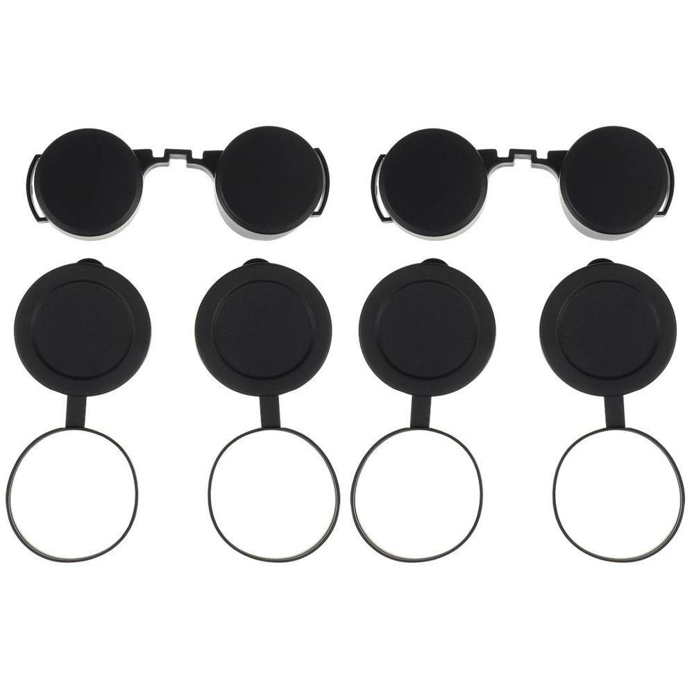 Homoyoyo 6Pcs Optics Binocular Caps Rubber Objective Binocular Lens Covers Rubber Eyepiece Cover Replacement Objective Lens Caps Set Black for Monoculars and Telescopes - Accessories 4.72X2.36X0.39In
