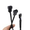 BOXUWFO HONGP 1 to 2 Way Braided Cable Y Splitter 3/4 Pin PWM Male Connector Fan Computer PC Fan Extension Adapter Cable view 3