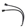 BOXUWFO HONGP 1 to 2 Way Braided Cable Y Splitter 3/4 Pin PWM Male Connector Fan Computer PC Fan Extension Adapter Cable view 4