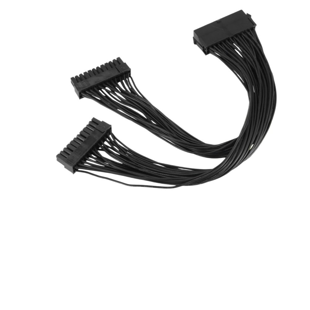 BOXUWFO HONGP 24Pin 1 to 2 Port Power Supply Extension Cable PSU Male to Female Splitter 24PIN Extension Cable